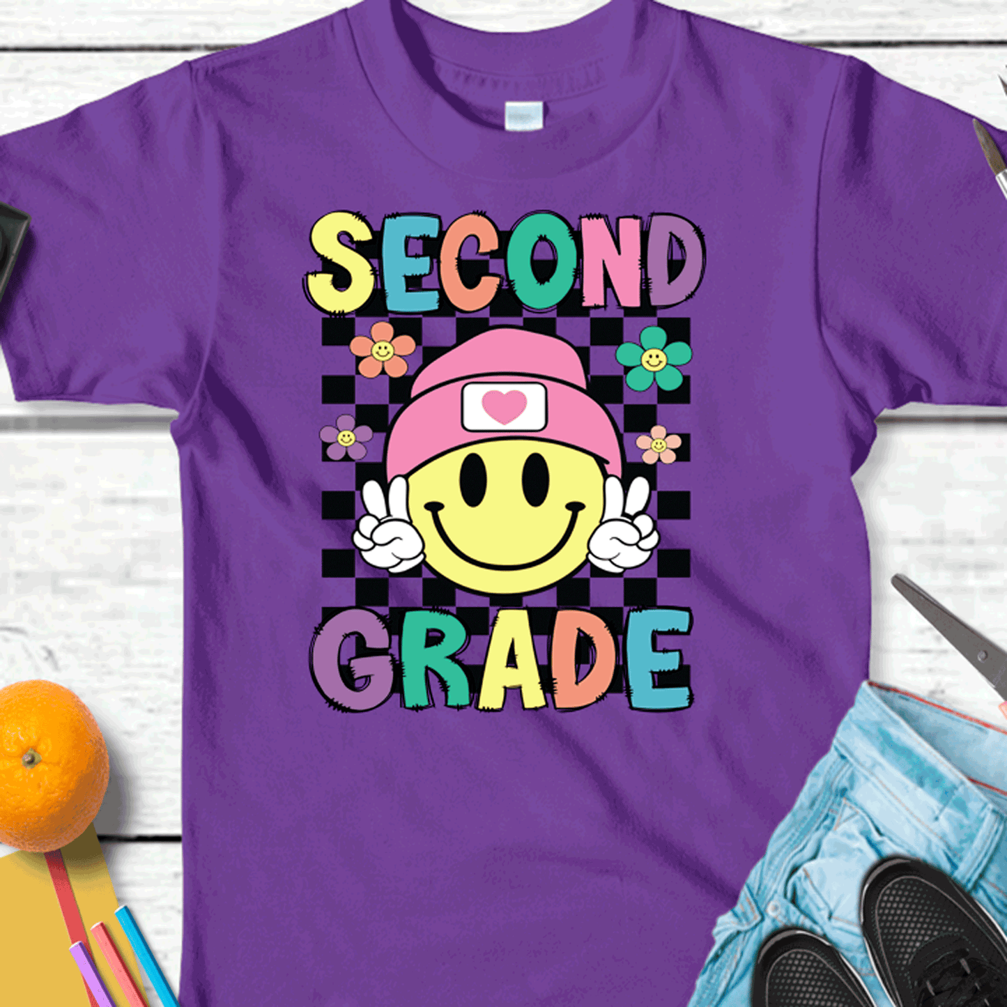 Retro Smiley face Peace Sign ALL Grade Shirts, Grade Teacher, All Grades, Teacher Shirts, Gifts For Teachers, First Day of School Shirt, Back to School Tees