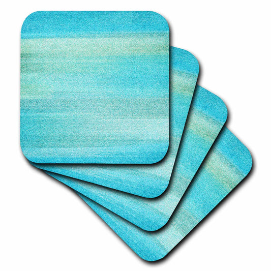3dRose PS Beach - Abstract Aqua Sea beach theme art - Coasters (cst_152091)