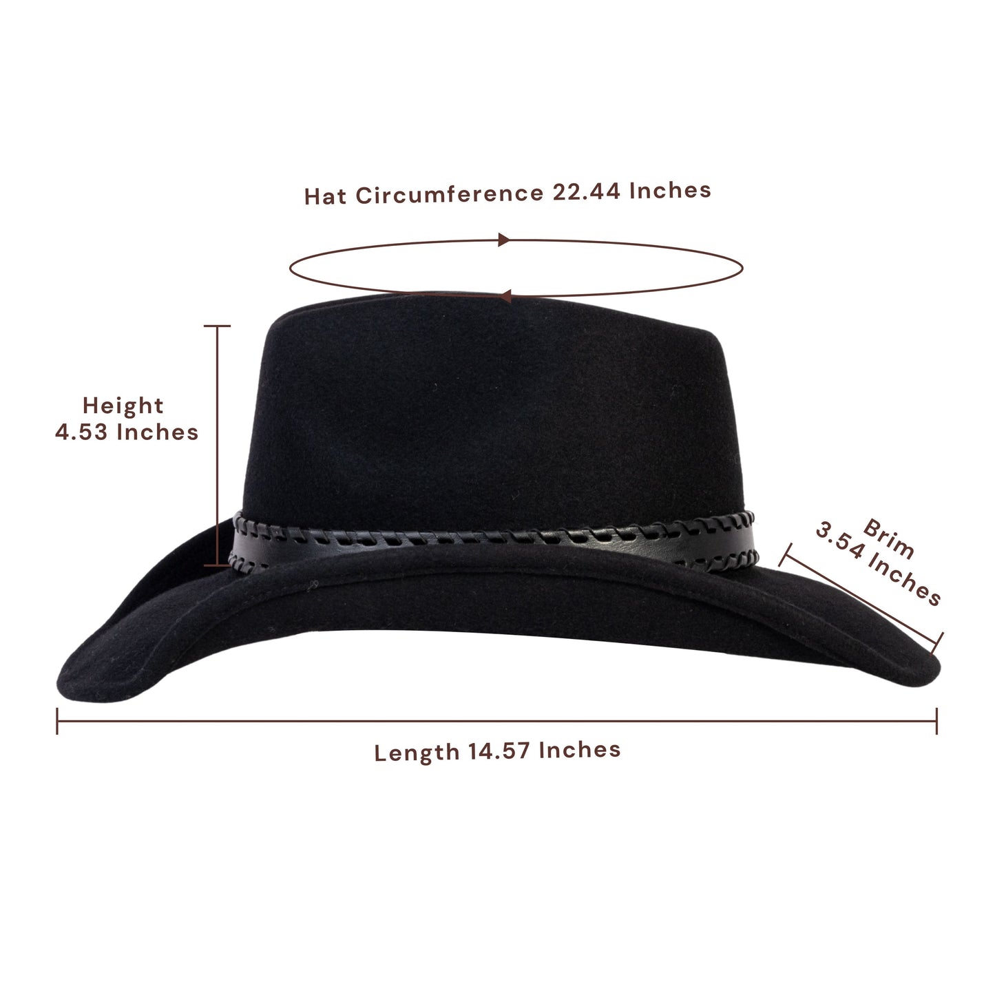 Obsidian Black Felt Cowboy Hat