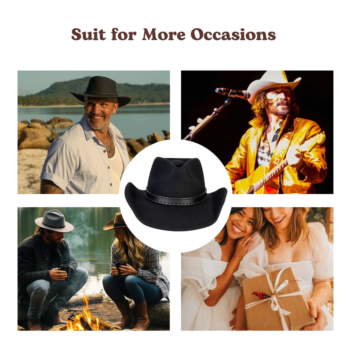 Obsidian Black Felt Cowboy Hat