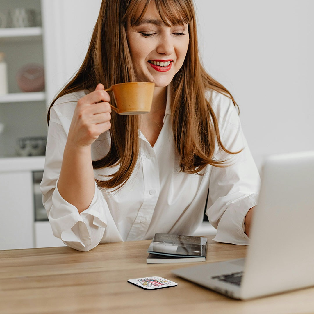 3dRose Milas Art Halloween 2014 - Halloween two cats is telling a scary story each other - Coasters (cst_201124)