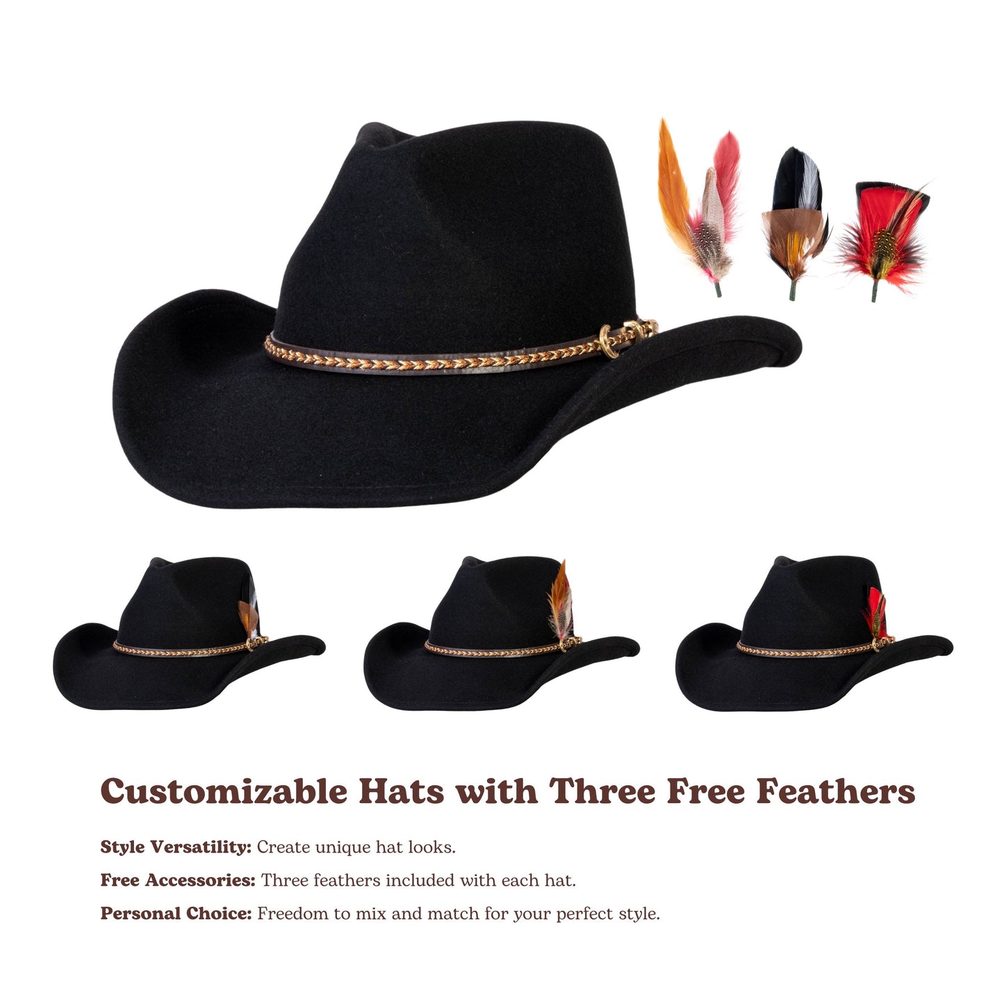 Shadow Ridge Black Felt Cowboy Hat